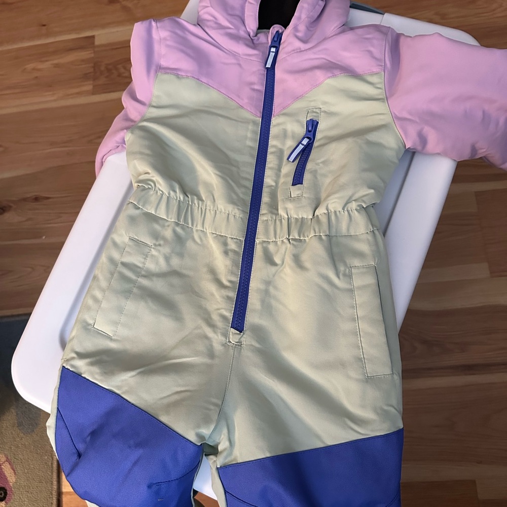 Swiss Tech Kids Snowsuit in Pink, Cream, and Blue